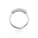 1 TCW Oval Cut Lab-Grown Diamond Five Stone Wedding Band