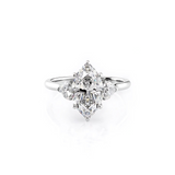 2 CT Marquise Cut Three Stone Lab-Grown Diamond Engagement Ring