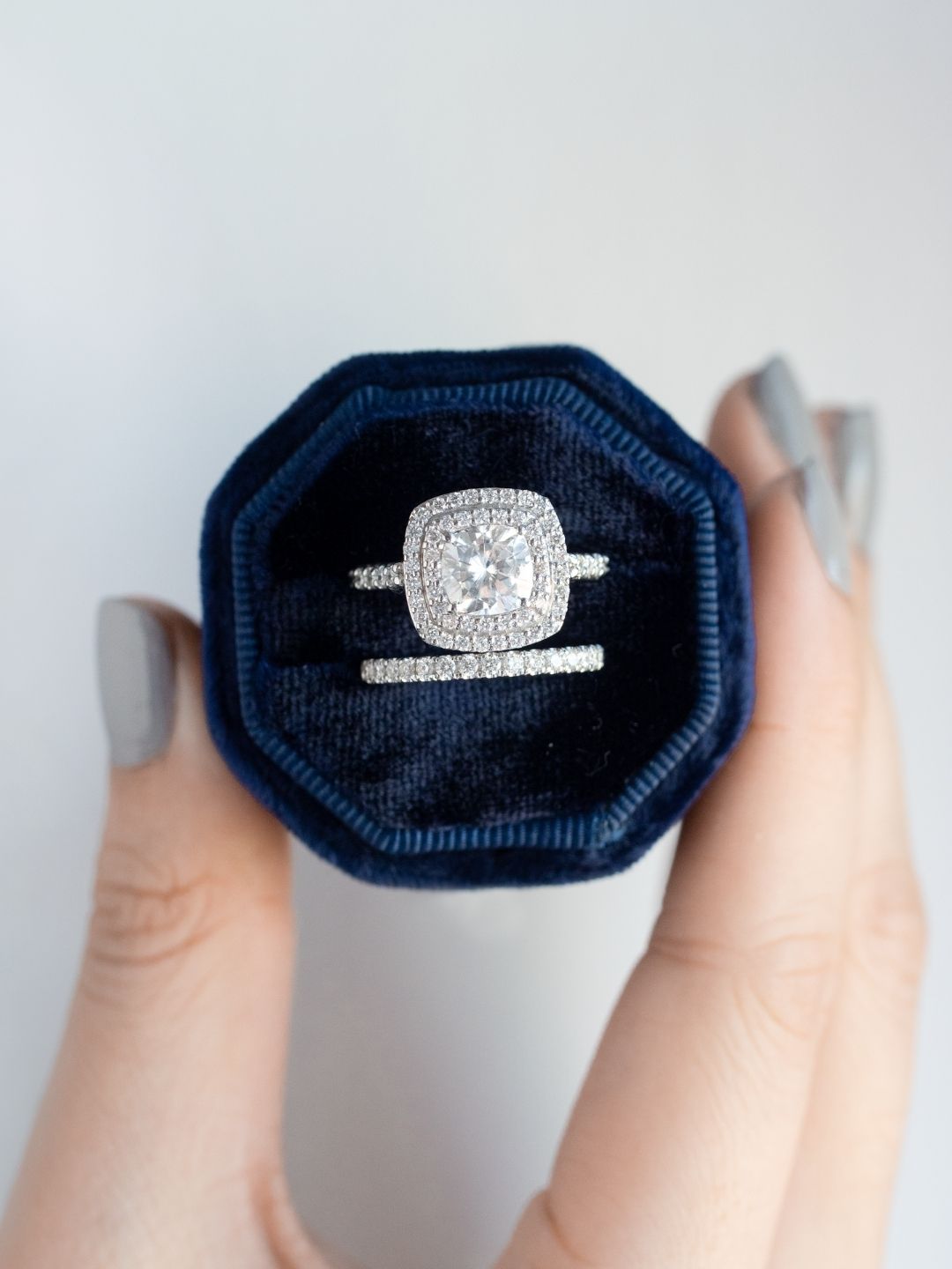 1 CT Cushion Cut Double Halo Lab-Grown Diamond Engagement Ring 5