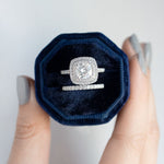 1 CT Cushion Cut Double Halo Lab-Grown Diamond Engagement Ring 5