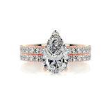 2 CT Pear Cut Pave Lab-Grown Diamond Bridal Set