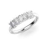 1 TCW Oval Cut Lab-Grown Diamond Five Stone Wedding Band
