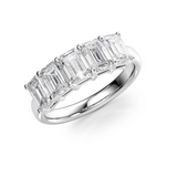 2.5 TCW Emerald Cut Lab-Grown Diamond Five Stone Wedding Band