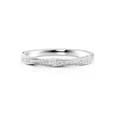 0.35 TCW Round Cut Lab-Grown Diamond Twisted Half Eternity Wedding Band