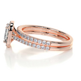 1 CT Radiant Cut Pave Lab-Grown Diamond Bridal Set