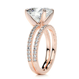 3 CT Cushion Cut Pave Lab-Grown Diamond Bridal Set
