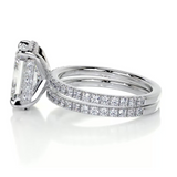 2 CT Radiant Cut Bezel & Pave Lab-Grown Diamond Bridal Set