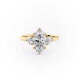 2 CT Marquise Cut Three Stone Lab-Grown Diamond Engagement Ring