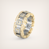 3.30 CT Two Tone Princess & Round Moissanite Diamond Band For Him