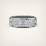 1.00 CT Muti- Row Setting Moissanite Diamond Band For Him