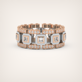 3.30 CT Two Tone Princess & Round Moissanite Diamond Band For Him