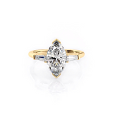 2 CT Marquise Cut Three Stone Lab-Grown Diamond Engagement Ring