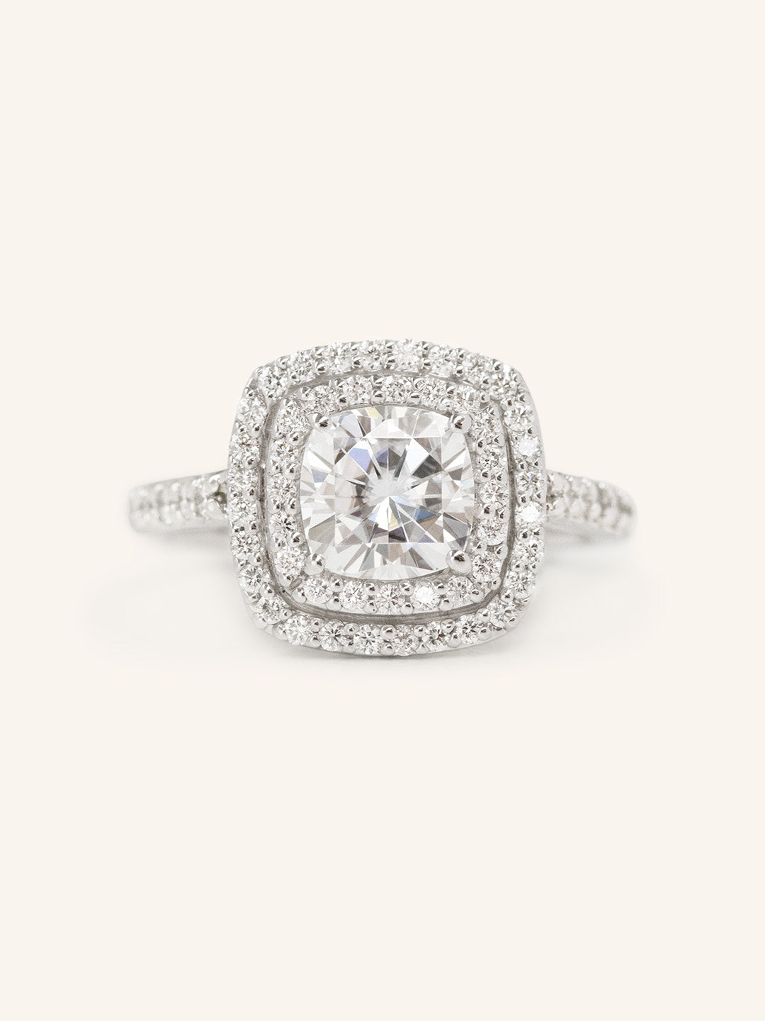1 CT Cushion Cut Double Halo Lab-Grown Diamond Engagement Ring 1