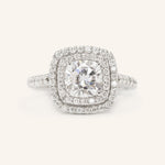 1 CT Cushion Cut Double Halo Lab-Grown Diamond Engagement Ring 1