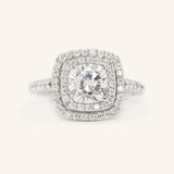 1 CT Cushion Cut Double Halo Lab-Grown Diamond Engagement Ring 1
