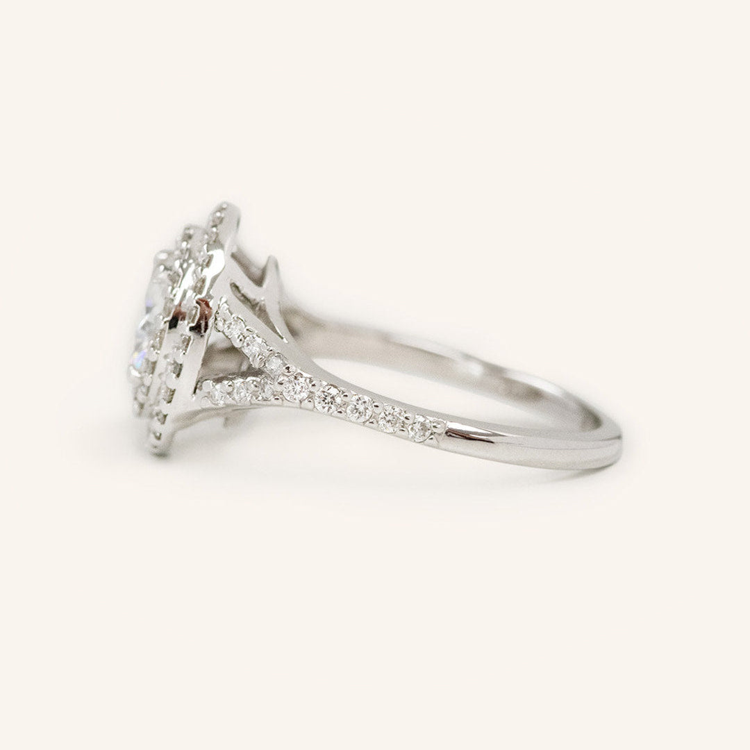 1 CT Round Cut Double Halo Lab-Grown Diamond Engagement Ring 4