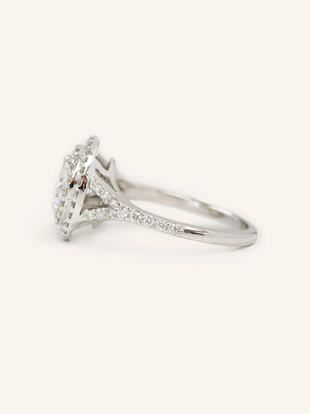 1 CT Round Cut Double Halo Lab-Grown Diamond Engagement Ring 4