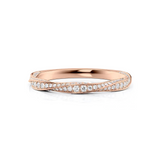 0.35 TCW Round Cut Lab-Grown Diamond Twisted Half Eternity Wedding Band