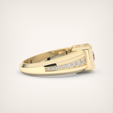 0.45 CT Round Moissanite Diamond Channel Setting Band For Him