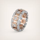 3.30 CT Two Tone Princess & Round Moissanite Diamond Band For Him