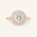 1 CT Round Cut Double Halo Lab-Grown Diamond Engagement Ring 2