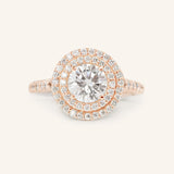 1 CT Round Cut Double Halo Lab-Grown Diamond Engagement Ring 2
