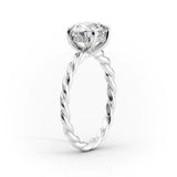 2 CT Radiant Cut Twisted Shank Hidden Halo Lab-Grown Diamond Engagement Ring