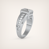 0.45 CT Round Moissanite Diamond Channel Setting Band For Him