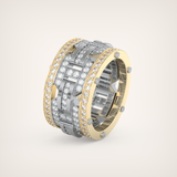 2.10 CT  Two Tone style Moissanite Diamond Men's Wedding Band