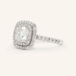 1 CT Cushion Cut Double Halo Lab-Grown Diamond Engagement Ring 3