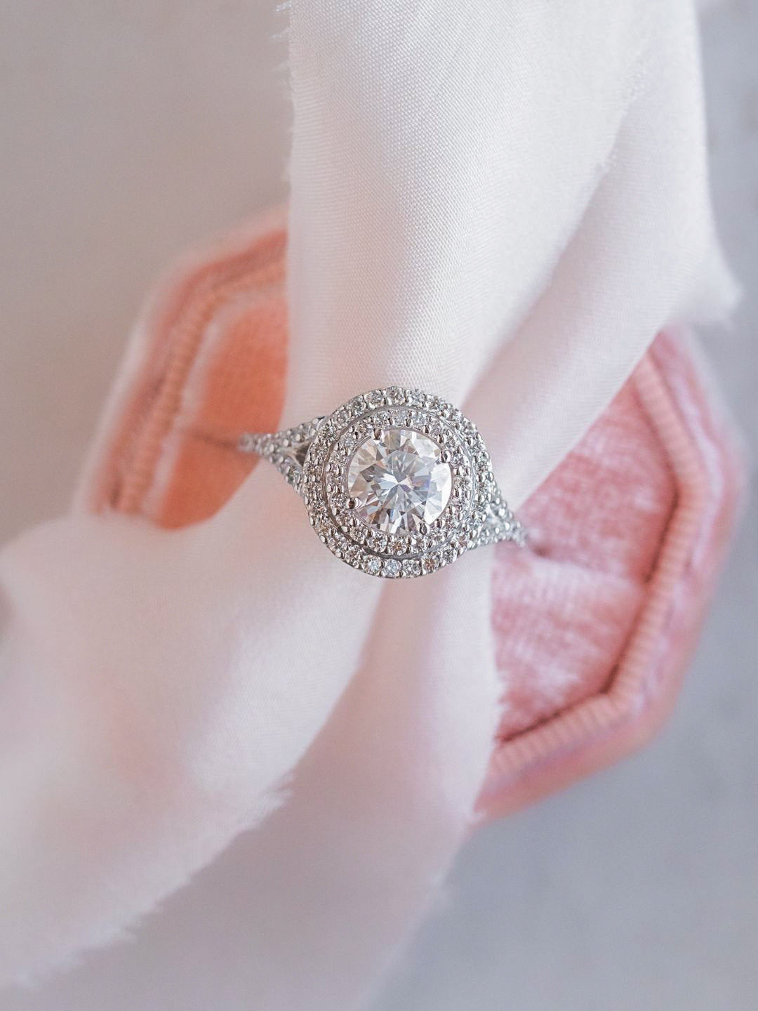 1 CT Round Cut Double Halo Lab-Grown Diamond Engagement Ring 5
