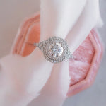 1 CT Round Cut Double Halo Lab-Grown Diamond Engagement Ring 5