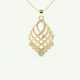 0.158 TCW Round Lab-Grown Diamond Charm Necklace
