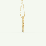 0.23 TCW Round Lab-Grown Diamond Flower Charm Necklace