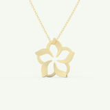 0.23 TCW Round Lab-Grown Diamond Flower Charm Necklace