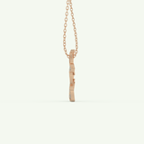 0.23 TCW Round Lab-Grown Diamond Flower Charm Necklace