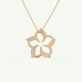 0.23 TCW Round Lab-Grown Diamond Flower Charm Necklace