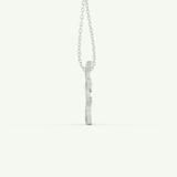 0.23 TCW Round Lab-Grown Diamond Flower Charm Necklace