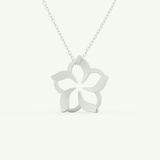 0.23 TCW Round Lab-Grown Diamond Flower Charm Necklace