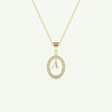 0.05 TCW Round Lab-Grown Diamond A Initial Necklace