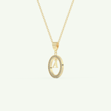 0.05 TCW Round Lab-Grown Diamond A Initial Necklace