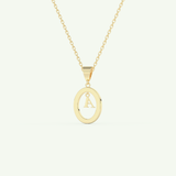 0.05 TCW Round Lab-Grown Diamond A Initial Necklace