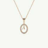 0.05 TCW Round Lab-Grown Diamond A Initial Necklace
