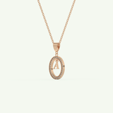 0.05 TCW Round Lab-Grown Diamond A Initial Necklace