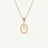 0.05 TCW Round Lab-Grown Diamond A Initial Necklace