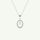 0.05 TCW Round Lab-Grown Diamond A Initial Necklace