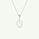 0.05 TCW Round Lab-Grown Diamond A Initial Necklace