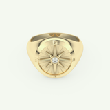 0.04 CT Round Shaped Compass Lab-Grown Diamond Wedding Band For Men 1