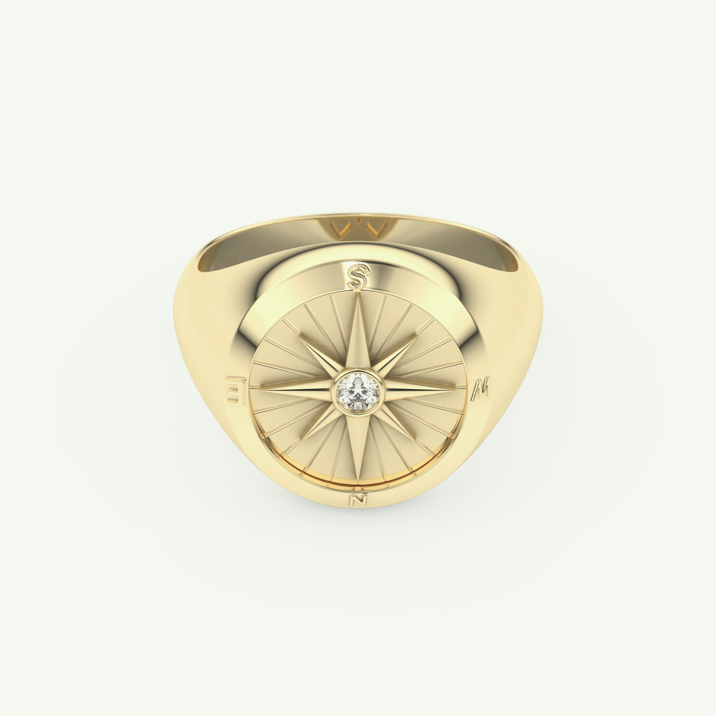 0.04 CT Round Shaped Compass Lab-Grown Diamond Wedding Band For Men 1