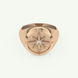 0.04 CT Round Shaped Compass Lab-Grown Diamond Wedding Band For Men 7